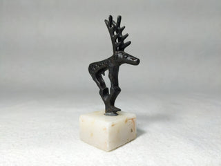 Miniature Hittite Style Stag Figure on Stone Base